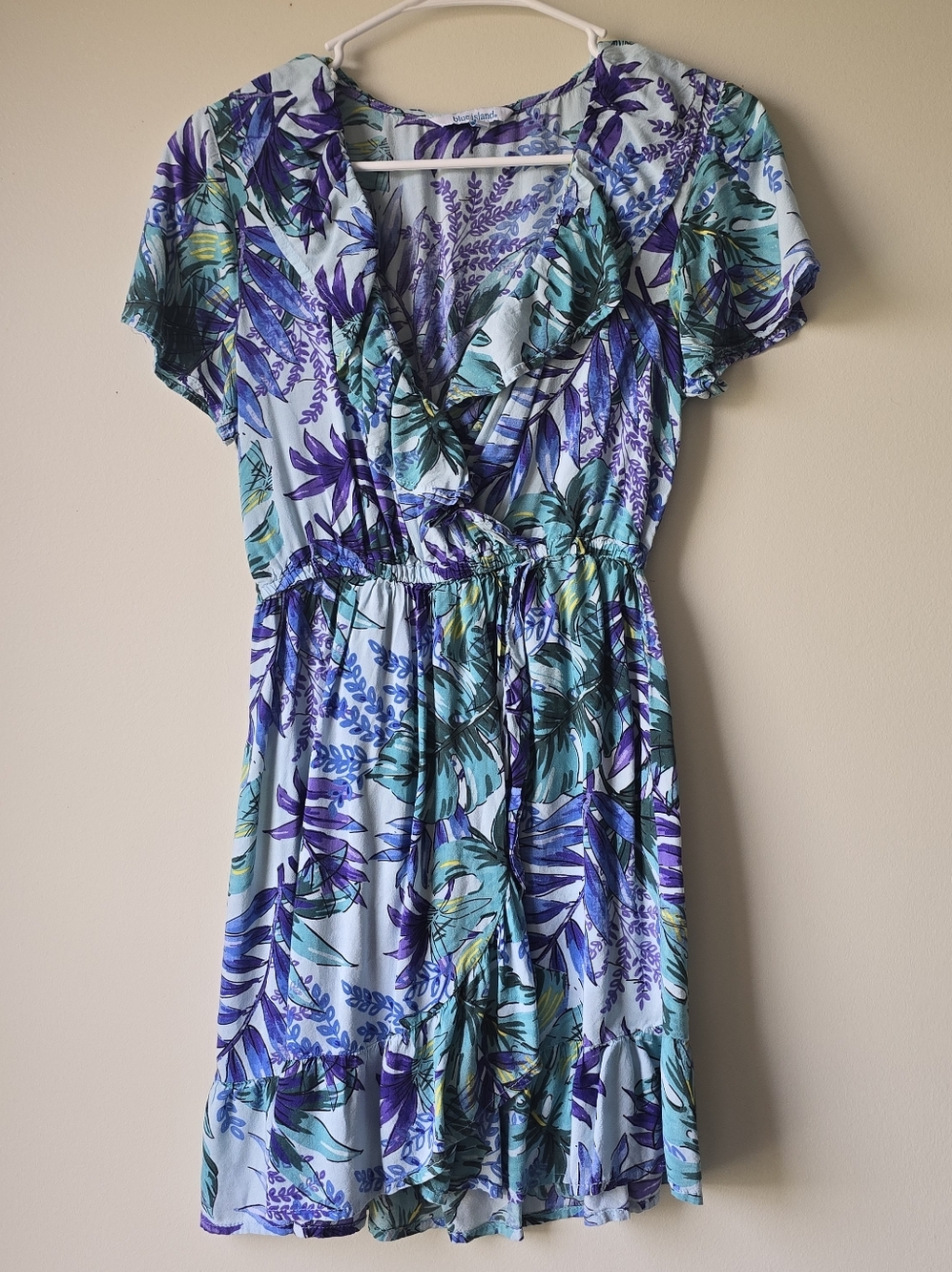 Blue Island Floral Ruffle Summer Dress - Size XS